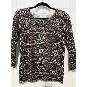 Joseph a Women 's Cardigan Sweater Leopard Print Size‎ PS